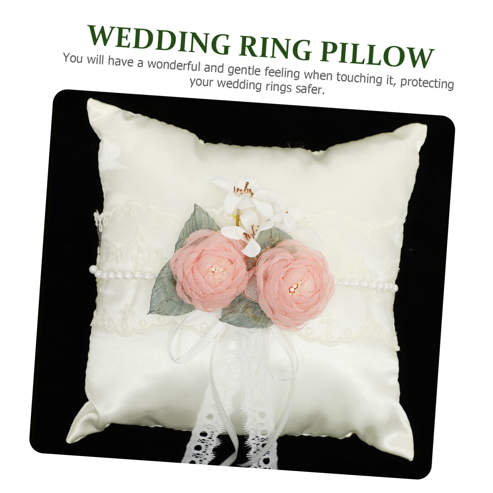 Gadpiparty 5pezzi Cuscino Portafedi Bianco Fiori Artificiali Accessorio Per Matrimonio Portariso Per Cerimonie Nuziali e Decorazioni Speciali