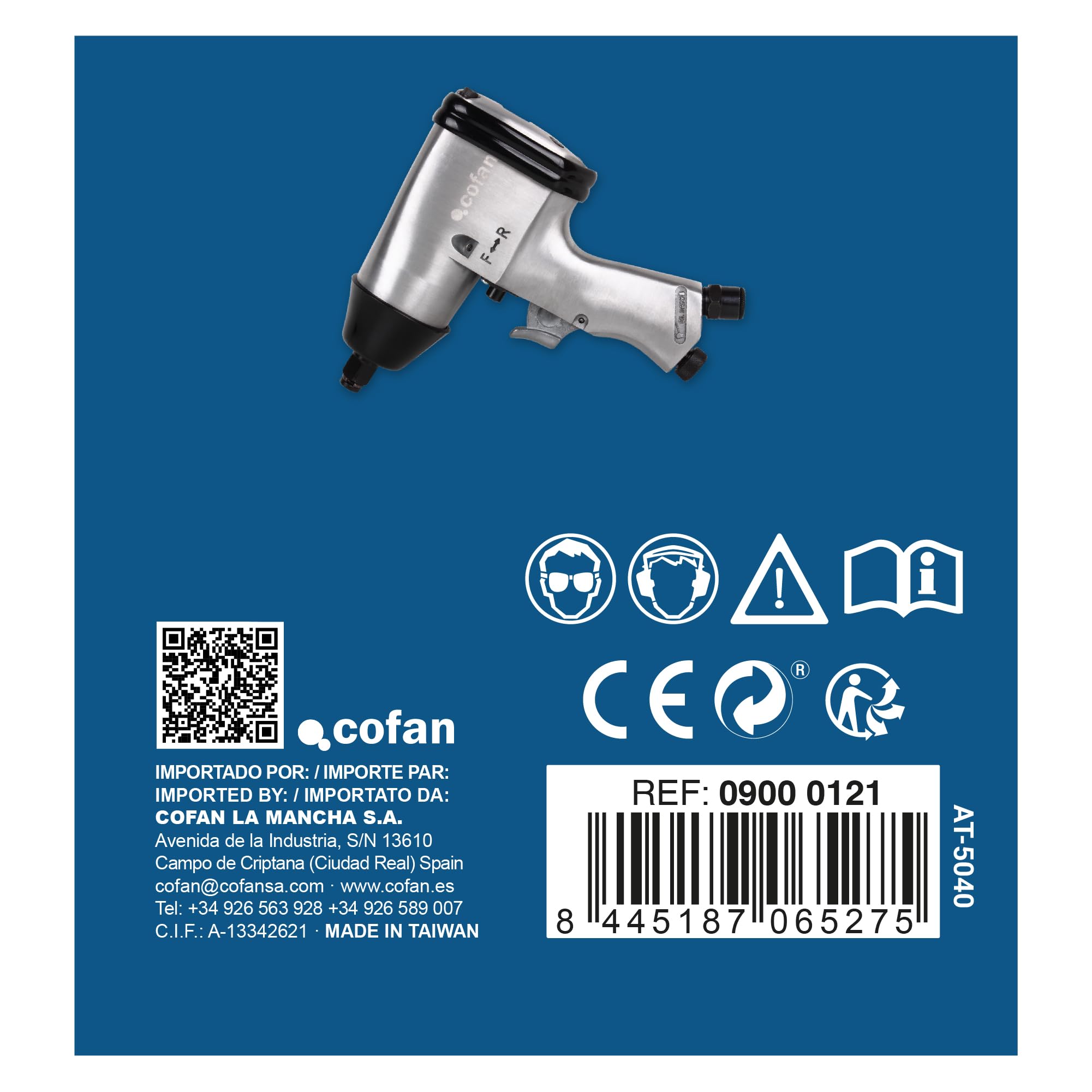 Maletín con 17pcs Pistola impacto 1/2" con Bocas de impacto | Maletín con 17pcs Llave de Impacto Neumática 1/2" | Maletín con 17pcs Pistola atornillador Neumática 1/2" | Cofan 09000121