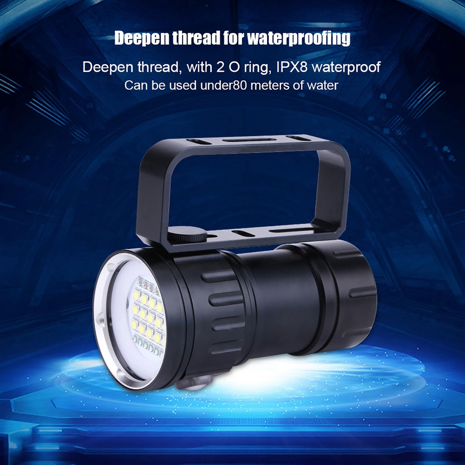 Coltelli da Immersione Divg 20×15×8 Ipx8 18000Lm 500M Torcia Elettrica Luce Subacquea Campo Esterno Subacqueo