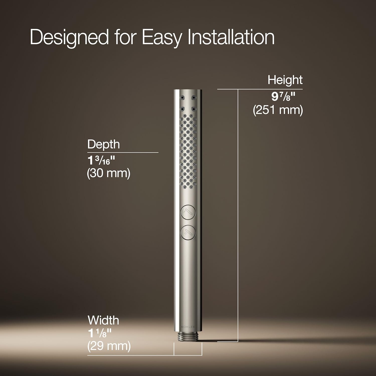 Kohler 21335-SN Shift®+ Round two-function handshower, 2.5 gpm, Vibrant Polished Nickel