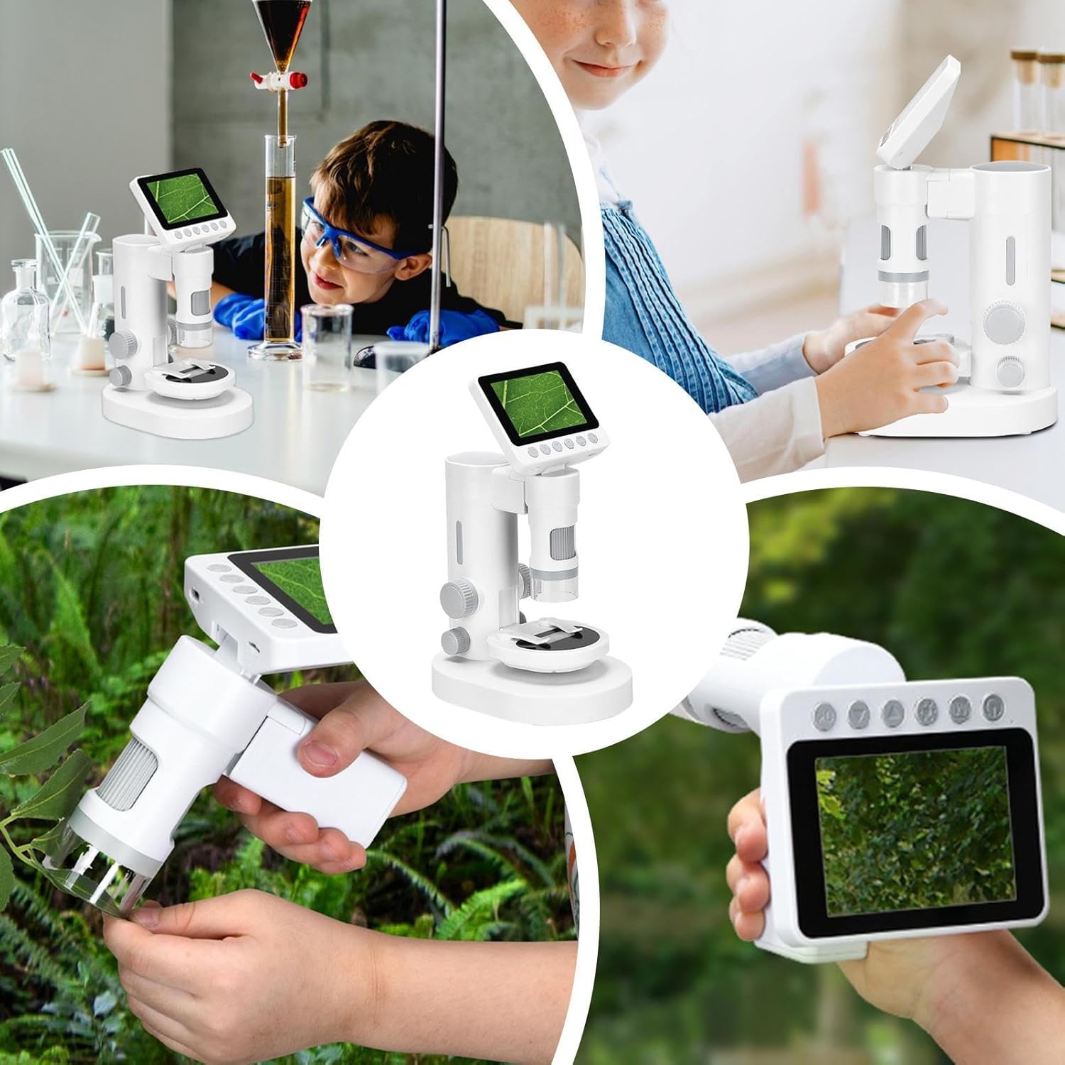 子供用顕微鏡,100X-1000X 科学玩具 - アウトドア拡大鏡 - 子供 男の子 若い学習者 科学愛好家 ホームスクーリング 教