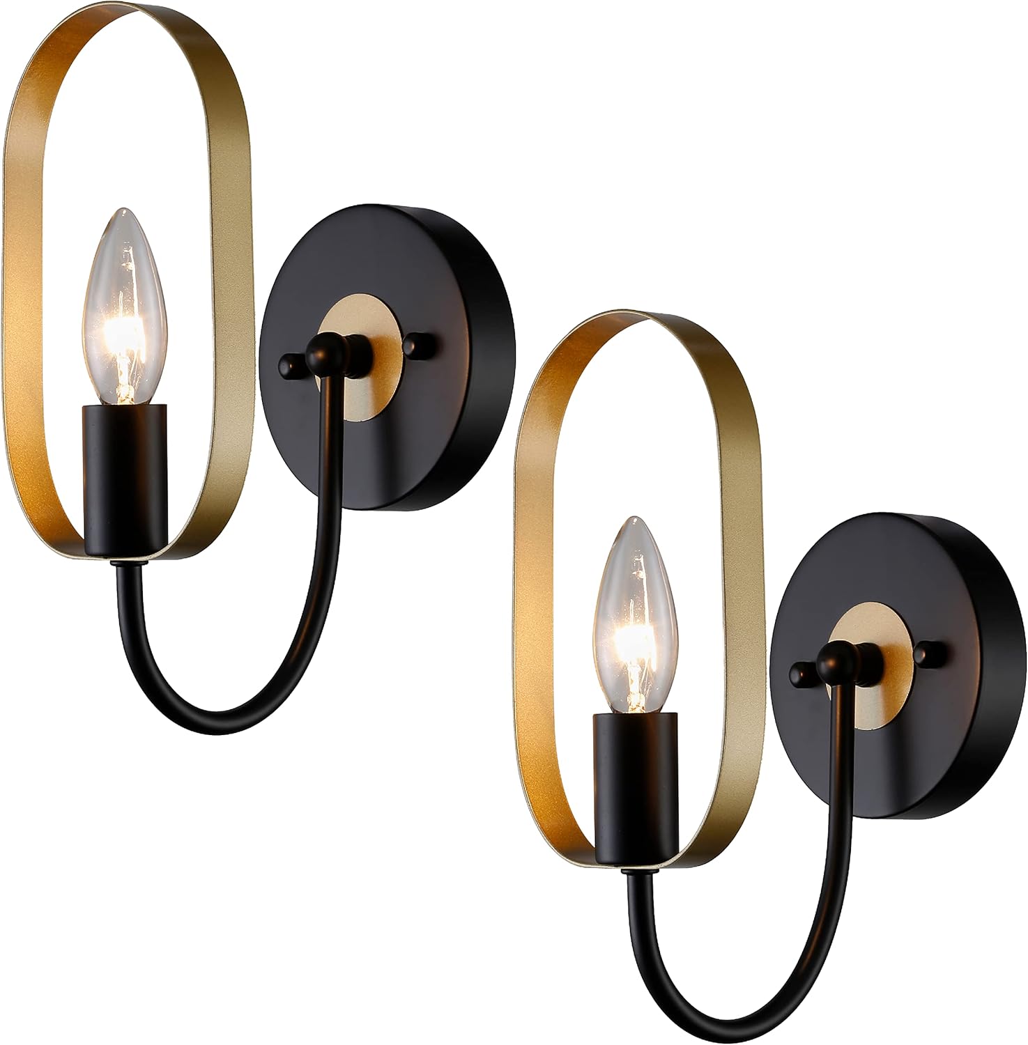 Hamilyeah Gold Wall Sconces, Industrial Sconces Wall Lighting Set of 2