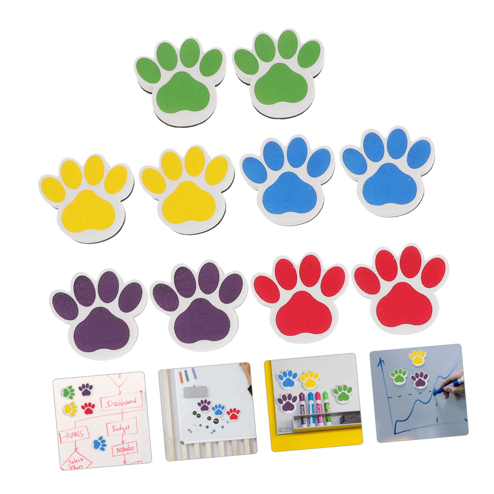 SAFIGLE Magnetic Whiteboard Erasers Pack of 10 Dry Erase Erasers for Classroom School Office Home Reusable Felt Board Cleaner 2.17X1.97X0.79 Inches - Image 3