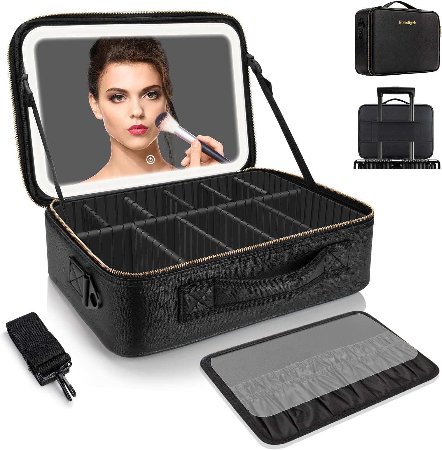 Yapretty Lighted Makeup Case With Adjustable Dividers, Full