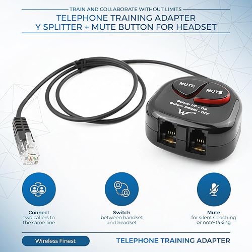 Miniatura 2 de Adaptador de entrenamiento de teléfono Y Splitter+botón de silencio para auriculares para Nortel Meridican, Norstar, Avaya, Ashtra, Mitel, Polycom,