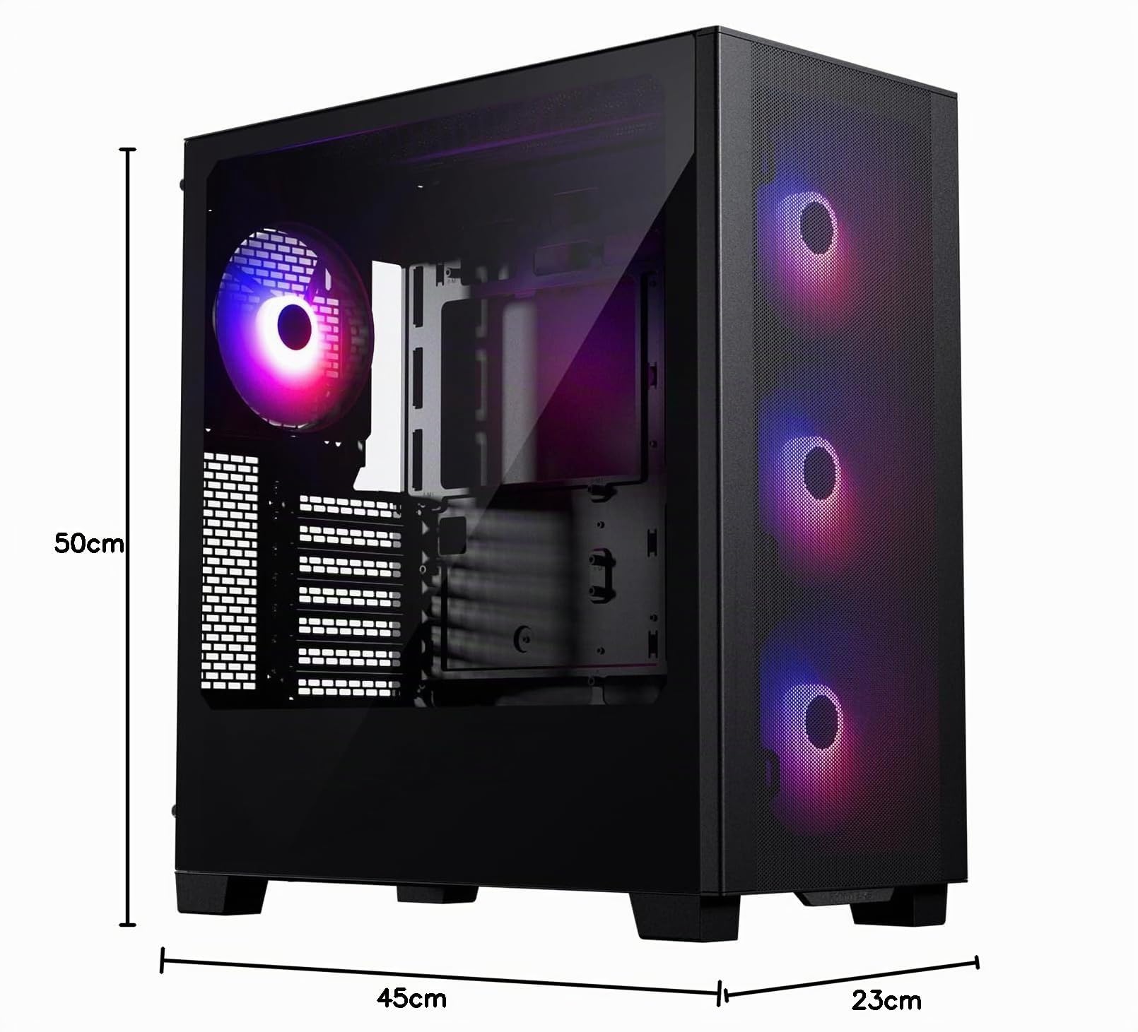 Phanteks XT Pro Ultra,ATX,4 ventiladores D-RGB M140 incluidos, frontal mesh, cristal templado, USB-C 3.2 Gen2, Negra