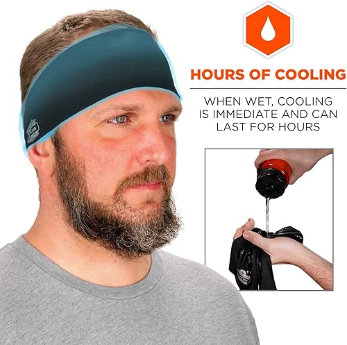 Miniatura 2 de Ergodyne Chill-Its 6634 Cooling Headband, Sports Headbands for Men and Women, Moisture Wicking