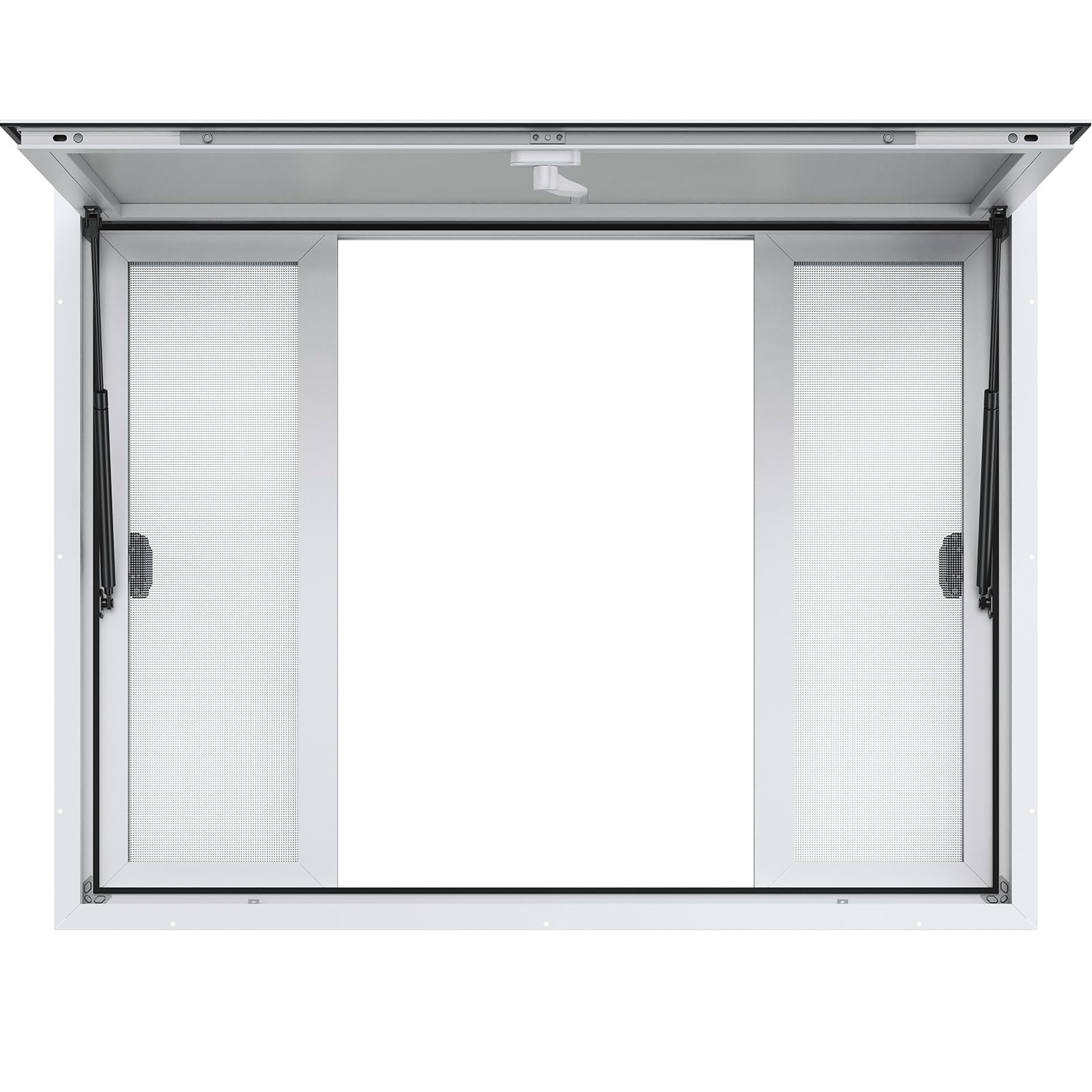 VEVOR Ventana de Concesión de 1248 x 943 x 110 mm de Servicio de Camión de Alimentos de Aleación Aluminio con 4 Ventanas Corredizas Horizontales y Puerta de Toldo y Gancho de Arrastre, Hasta 85 Grados