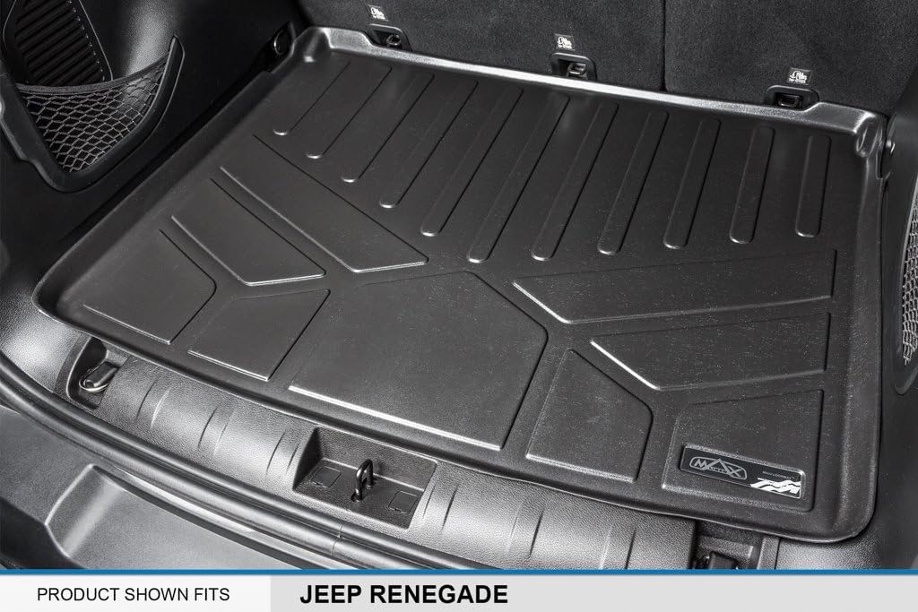 SMARTLINER All Weather Custom Fit 2 Row & Cargo Liner Behind The 2nd Row Floor Mat Liner Set Compatible with 2015-2023 Jeep Renegade