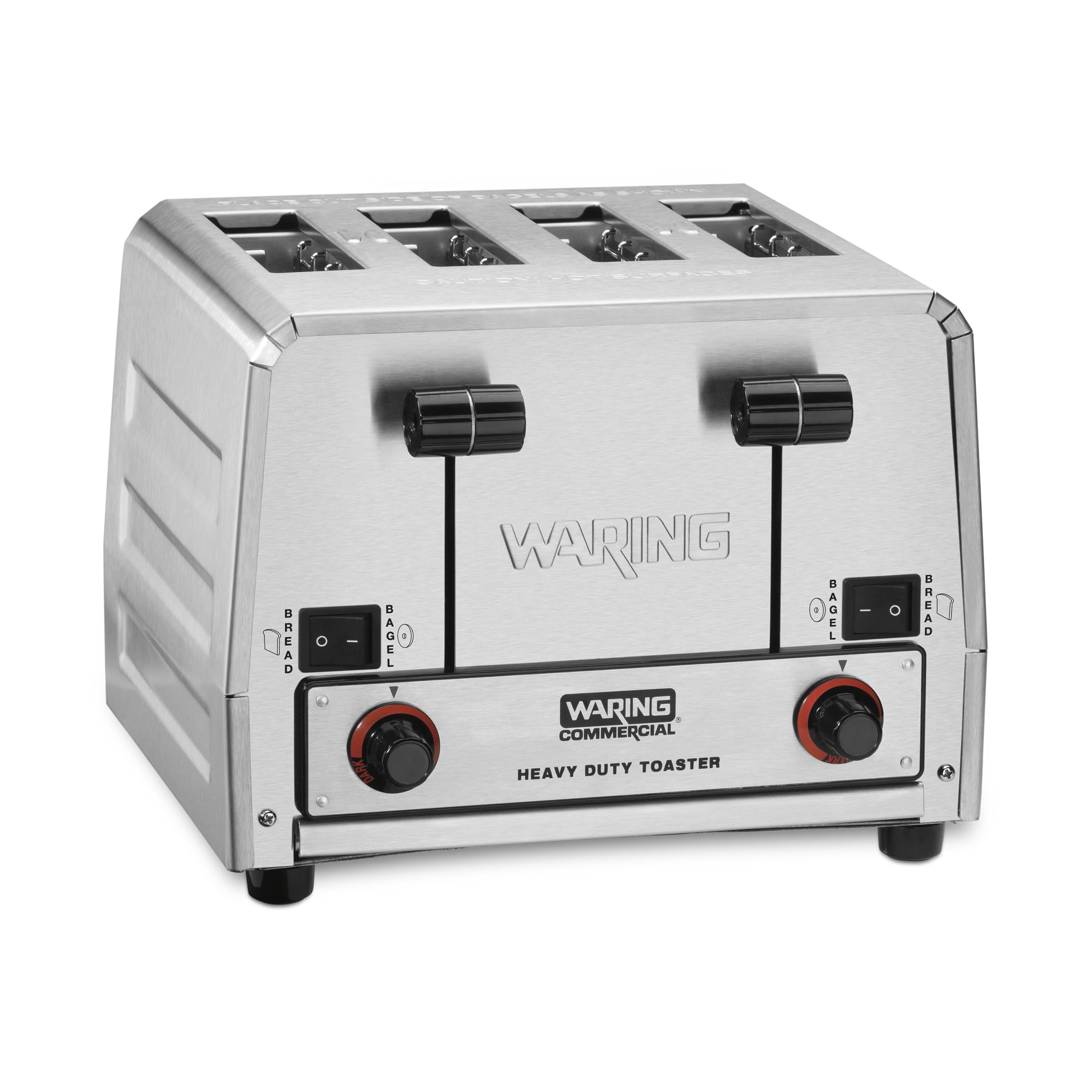 Waring Commercial WCT850RC 4-Slice Heavy Duty Commercial Pop-Up Bread/Bagel Toaster, 120V, 1800W, 5-15 Phase Plug