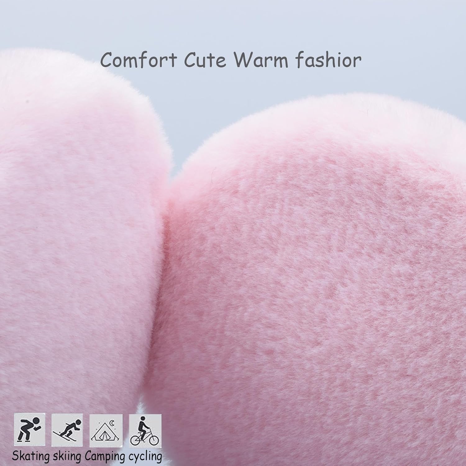 Winter Ear Muffs Gloves Set for Kids with Adjustable Sequins Shiny Fluffy Warm Earmuffs for Kids Outdoor Cold Weather - Image 3