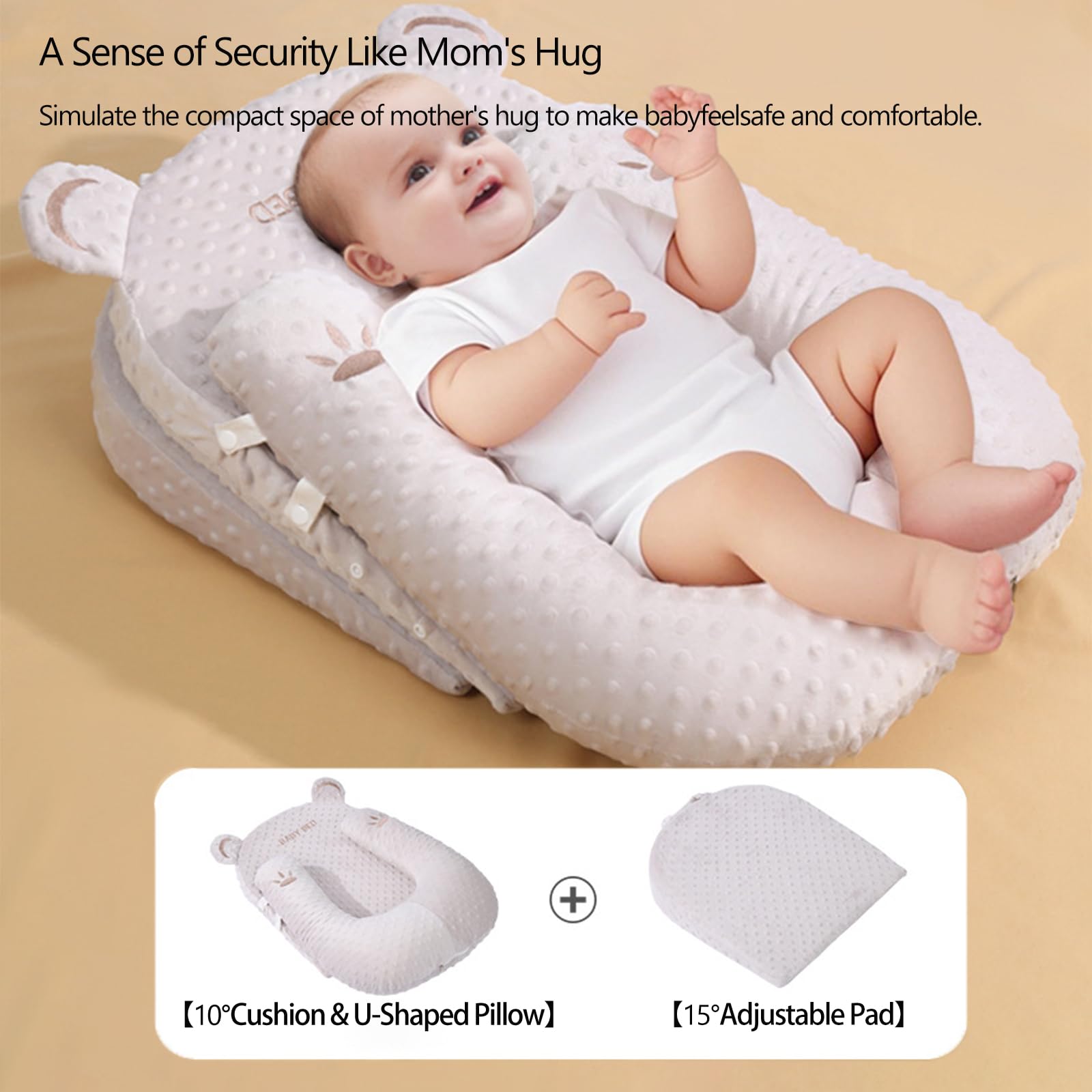 Cuscino Per Allattamento, Cuscino multifunzionale anti-reflusso, Cuscino Maternità per Allattamento Lavabile, Cuscino per allattamento per l'allattamento al biberon, cuscino regolabile a forma di U