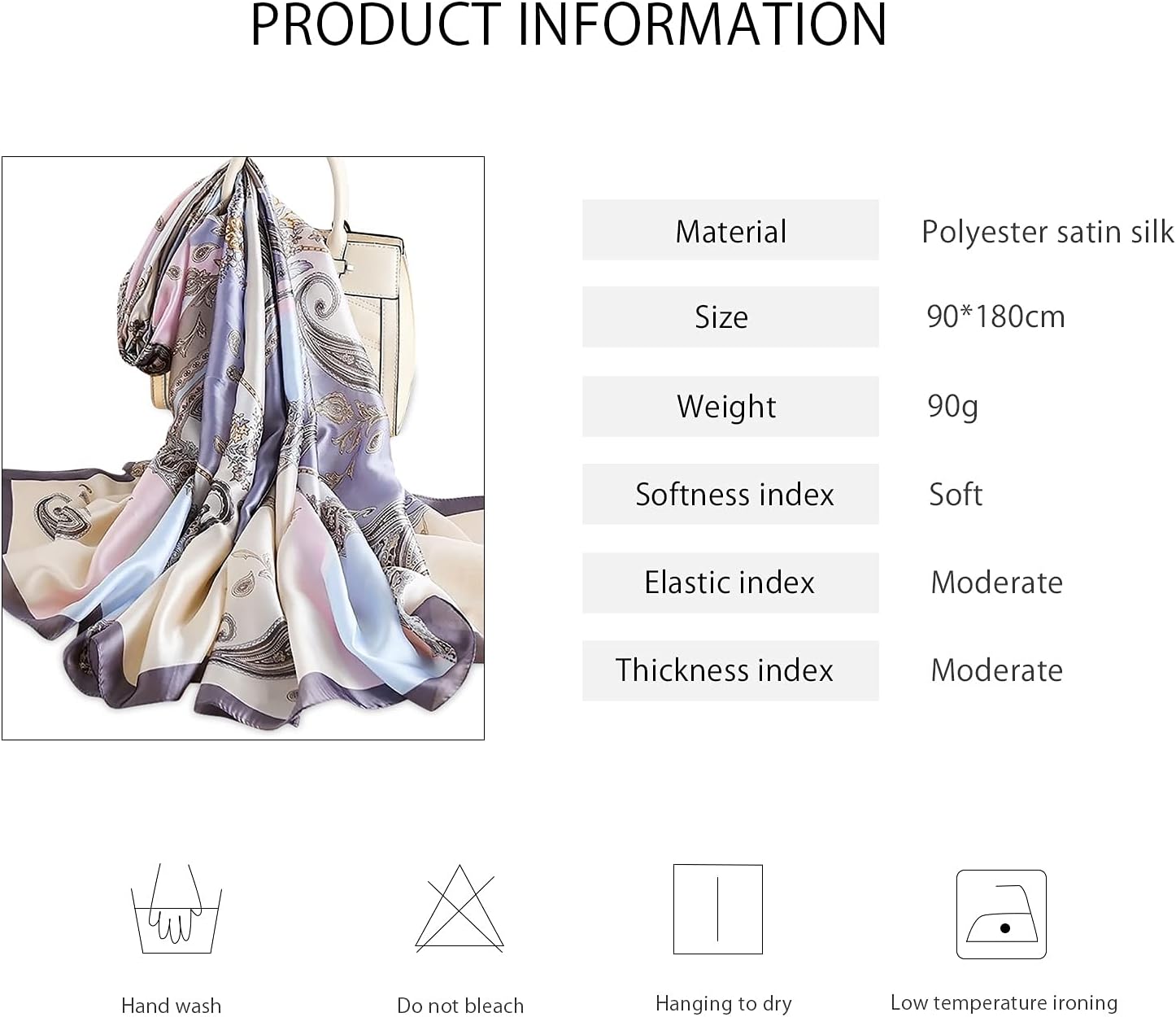 Elegant Soft Wraps Ladies Scarves,Women's Silk Scarf Fashion Printed Elegant Style Lengthened Shawl Wrap Soft Skin-Friendly Warm Scarf Sunscreen Shawl All Season (Color : Blue Pink)