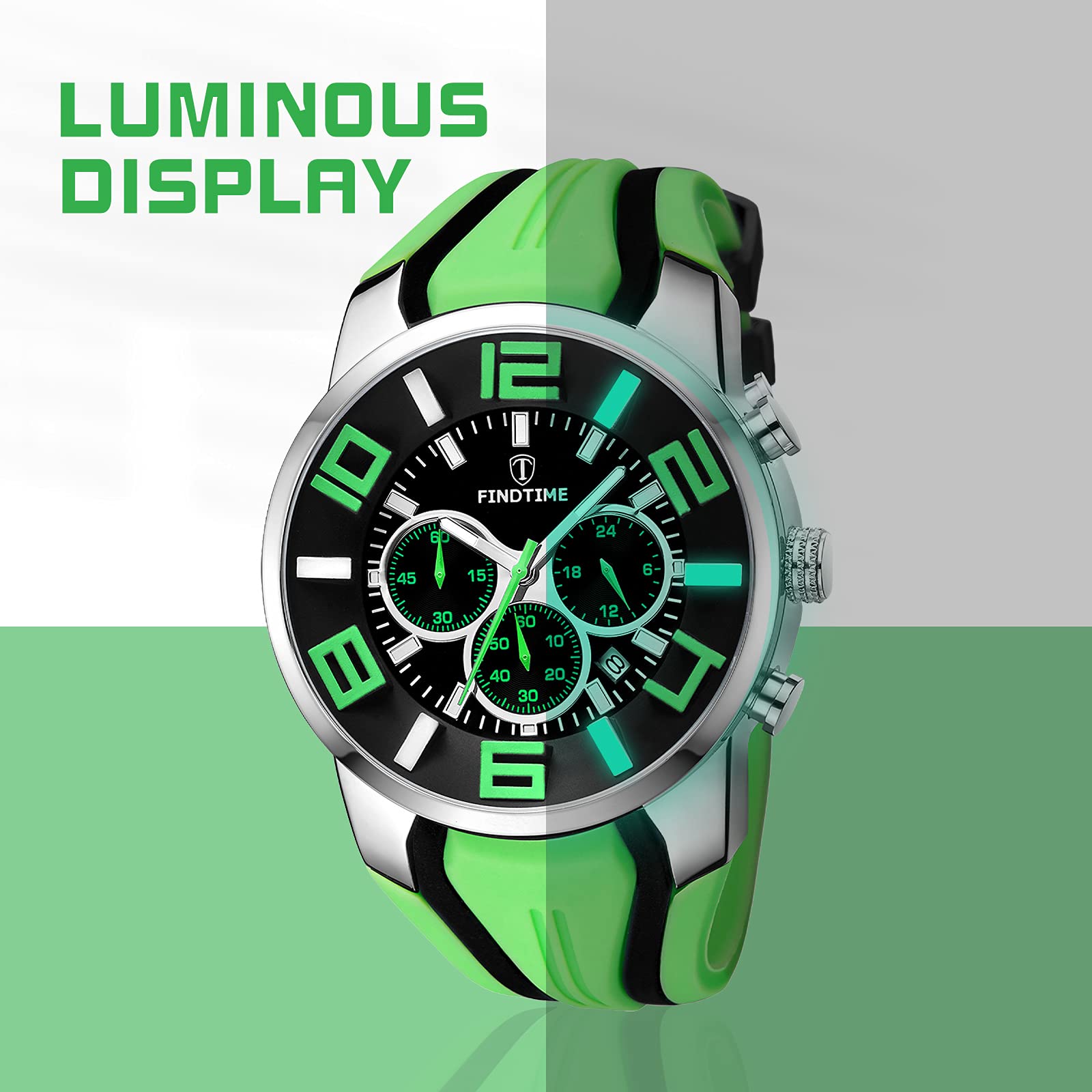 Reloj deportivo para hombre, color verde, rojo, negro, azul, naranja, diseño colorido, elegante y elegante para correr y entrenamiento, Exteriores, Verde 4