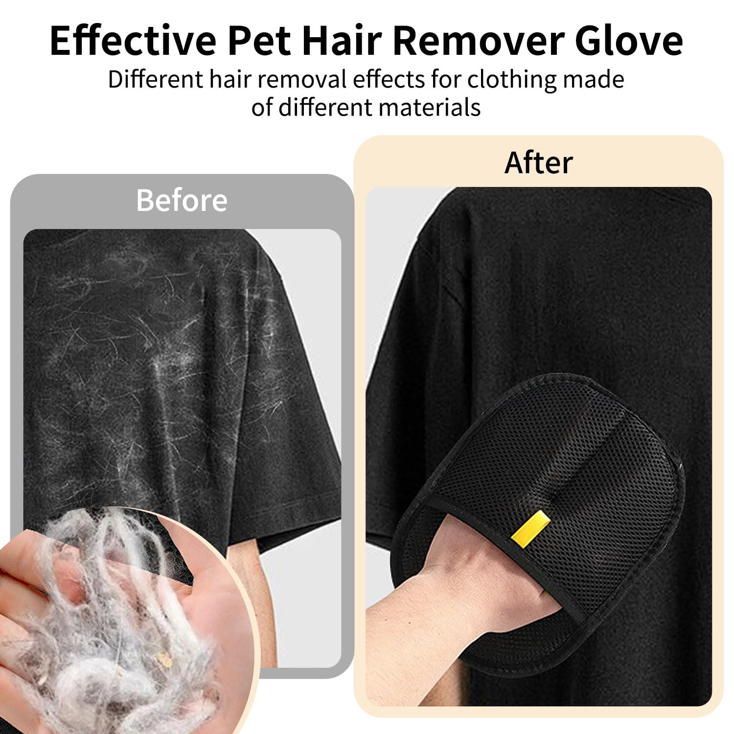 Kunoli 2PCS Pet Hair Remover Glove, Static Pet Hair Removal Glove, Dual-Sided Grooming Gloves - Image 4