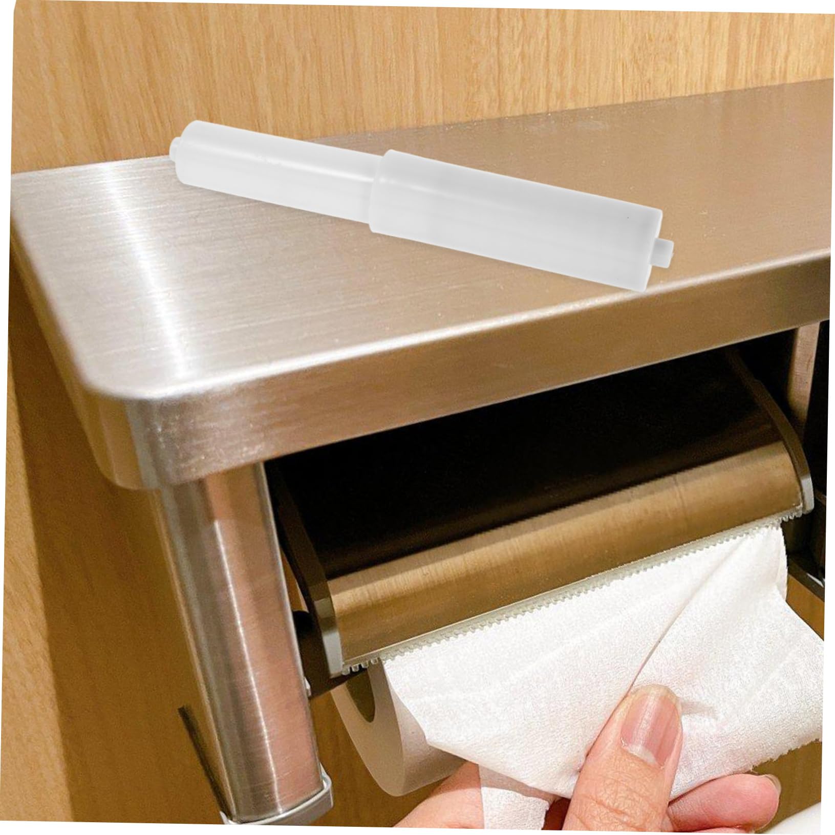 LIFKOME Supporto Porta Carta Igienica in Abs Bianco Asta Telescopica Regolabile e Design Unico Dell'asse per Bagno e Cucina Pratico senza Disordine