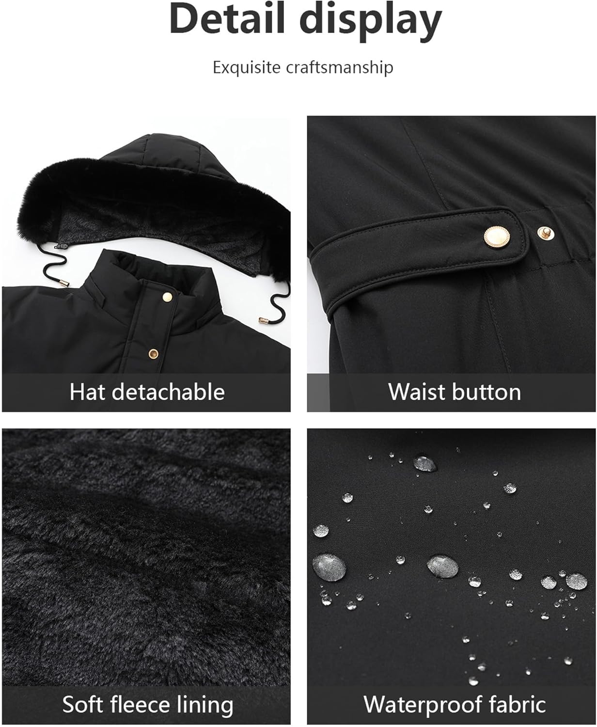 Women’s Plus Size Puffer Down Coat | Windproof, Waterproof, Removable Hood, Insulated for Winter Travel - Image 5