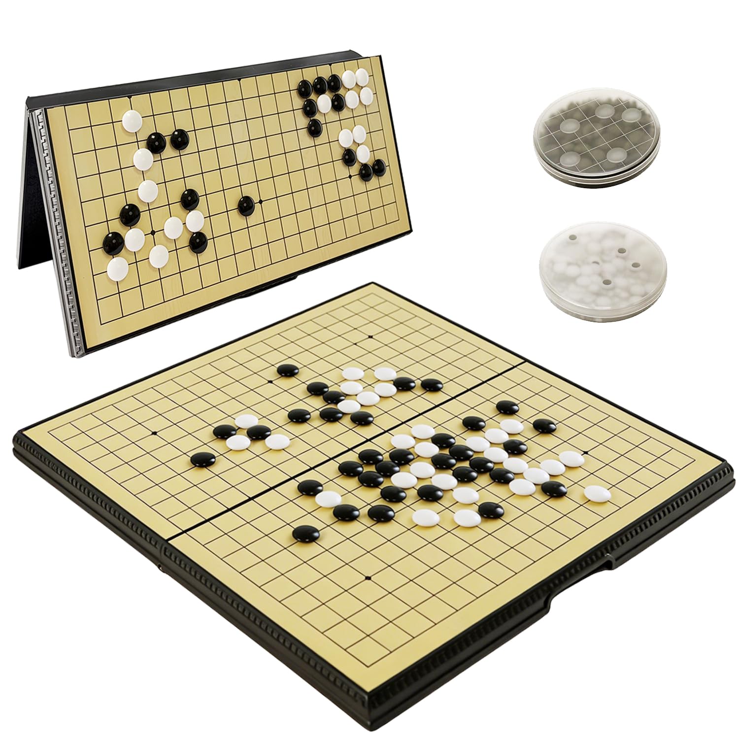 Plateau de Jeu avec des pièces de Jeu magnétique, Go Jeu De Société avec des Plateaux Gigognes (Small)
