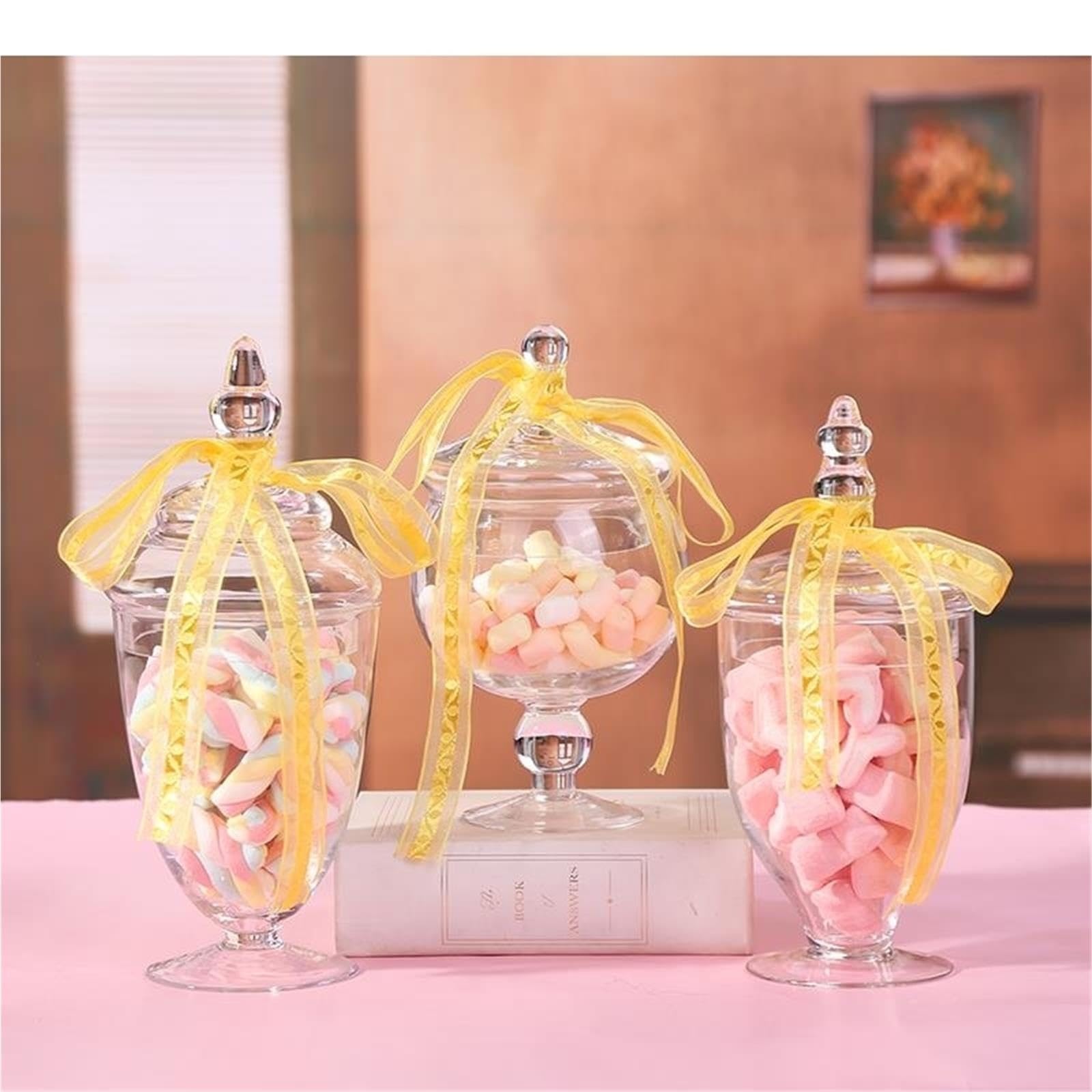 Bote Chuches Cristal Candy Pots Tea Caddy Tarro de vidrio transparente