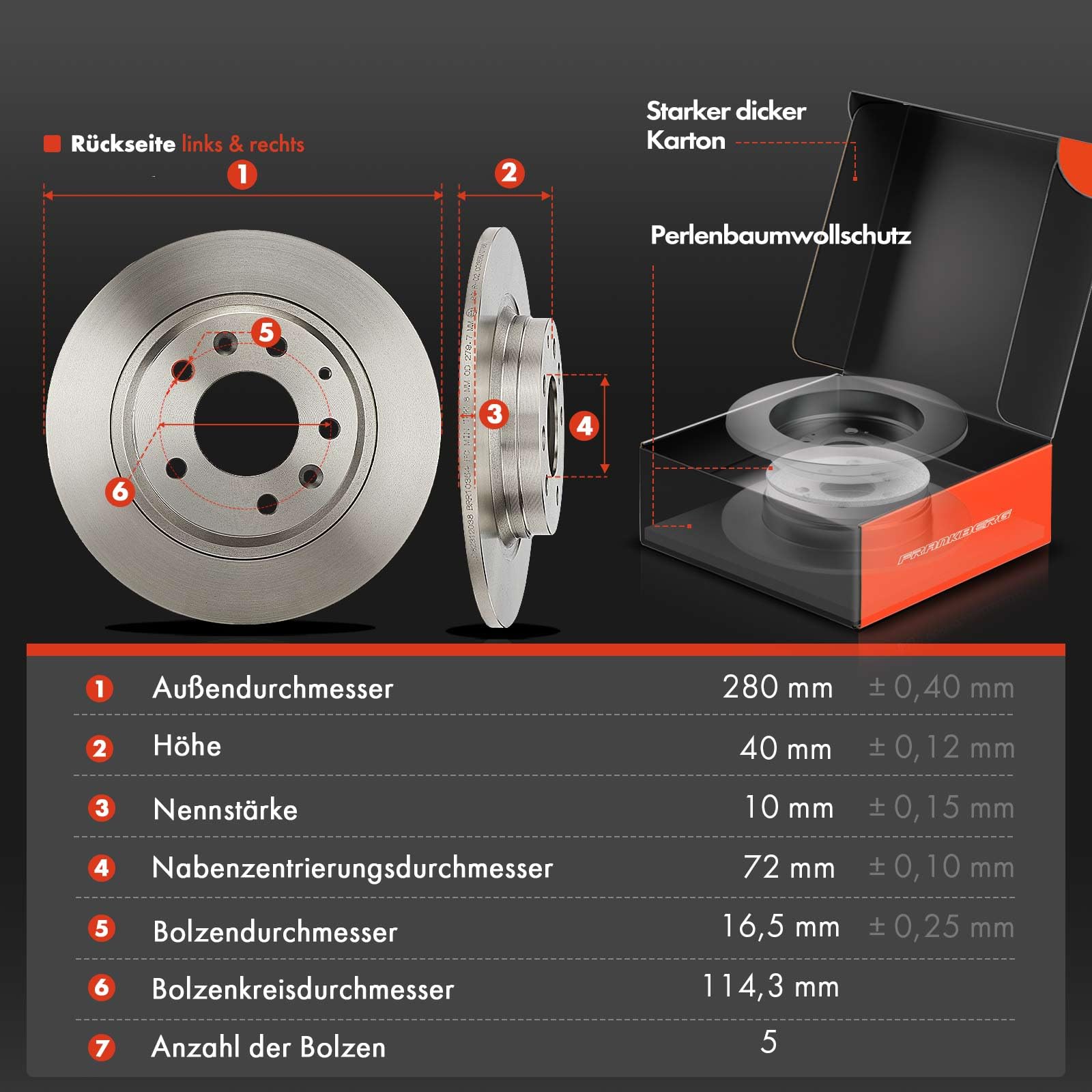 Frankberg 8 pastillas de freno + 4 discos de freno delanteros y traseros | GSYD3323Z; Compatible con: 6 Combi GH, 6 Saloon GH, 6 Hatchback GH