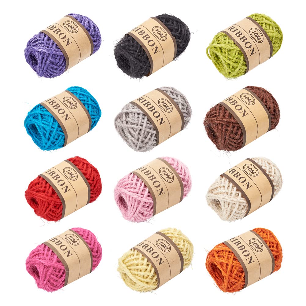 Voarge - 10 rotoli di corda di iuta naturale 2 mm cordoncino per bom