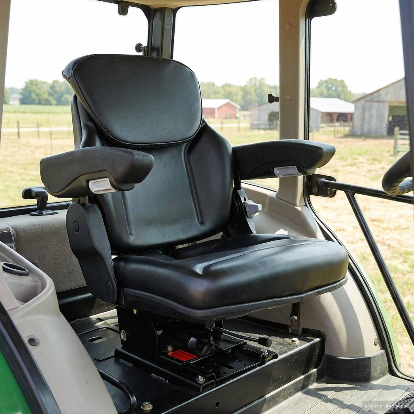 vidaXL Traktorsitz mit Federung Schwarz 60 x 58 x 72 cm Stahl und PVC, Verstellbarer Gabelstaplersitz, ergonomisches Design, E-Mark-zertifiziert, Stoßdämpfung, Komfort, langlebig