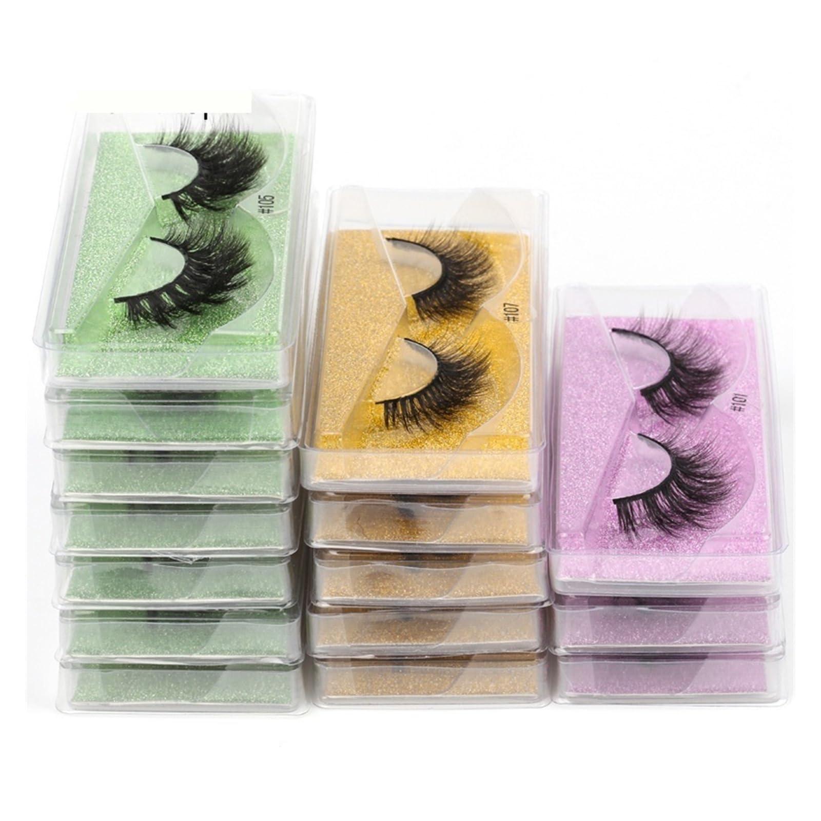 UAMOU 200pcs Mink Eyelashes 3d Mink Lashes Natural false Eyelashes messy fake Eyelashes Makeup False Lashes Bulk Custom