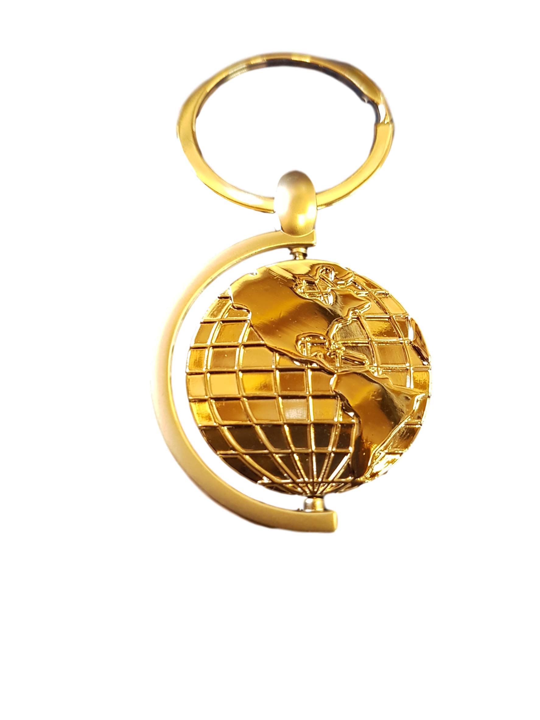 Fat-catz-copy-catz - Silver Colour Metal Spinning World Globe Map Enamel Keyring