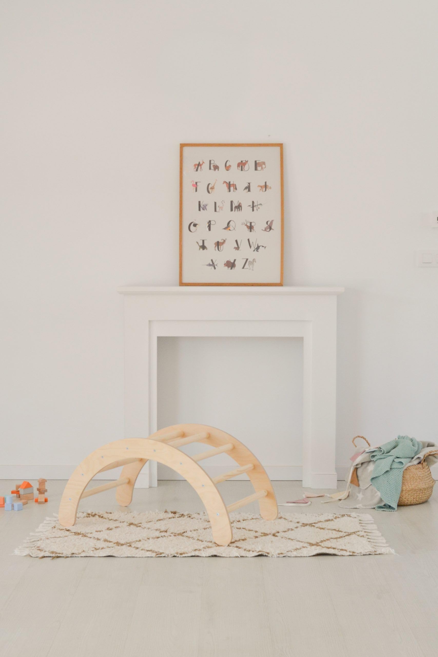 Balancín Montessori de Madera para Bebés - Arco Pikler Evolutivo - Escalera Montessori - Regalo Ideal Bebés Desde 1 Año - 100% Madera Natural - Fabricación Artesanal