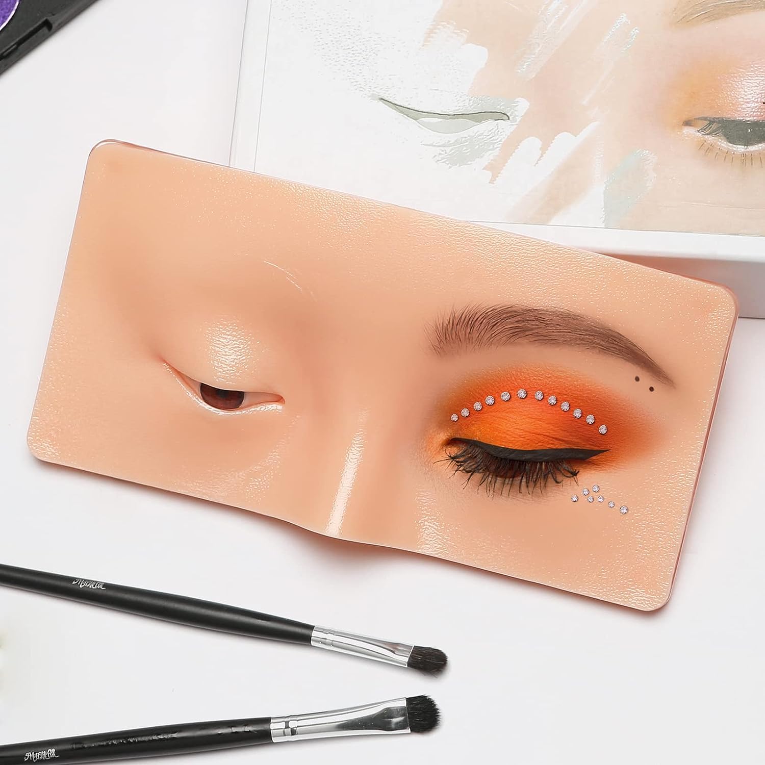 DD RETAILSMakeup Practice Board || Silicone Face Eyebrow Practice Pad || Reusable Makeup Dummy Face For Beginner Makeup Artist And Women (Pack Of 1) (Makeup Practice Board)