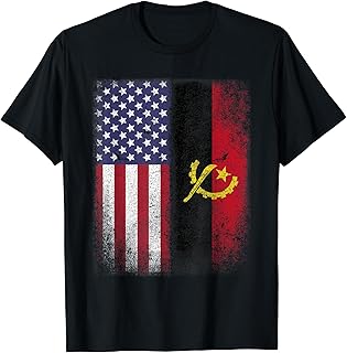 Angolan American Flag T-shirt Angola Usa America