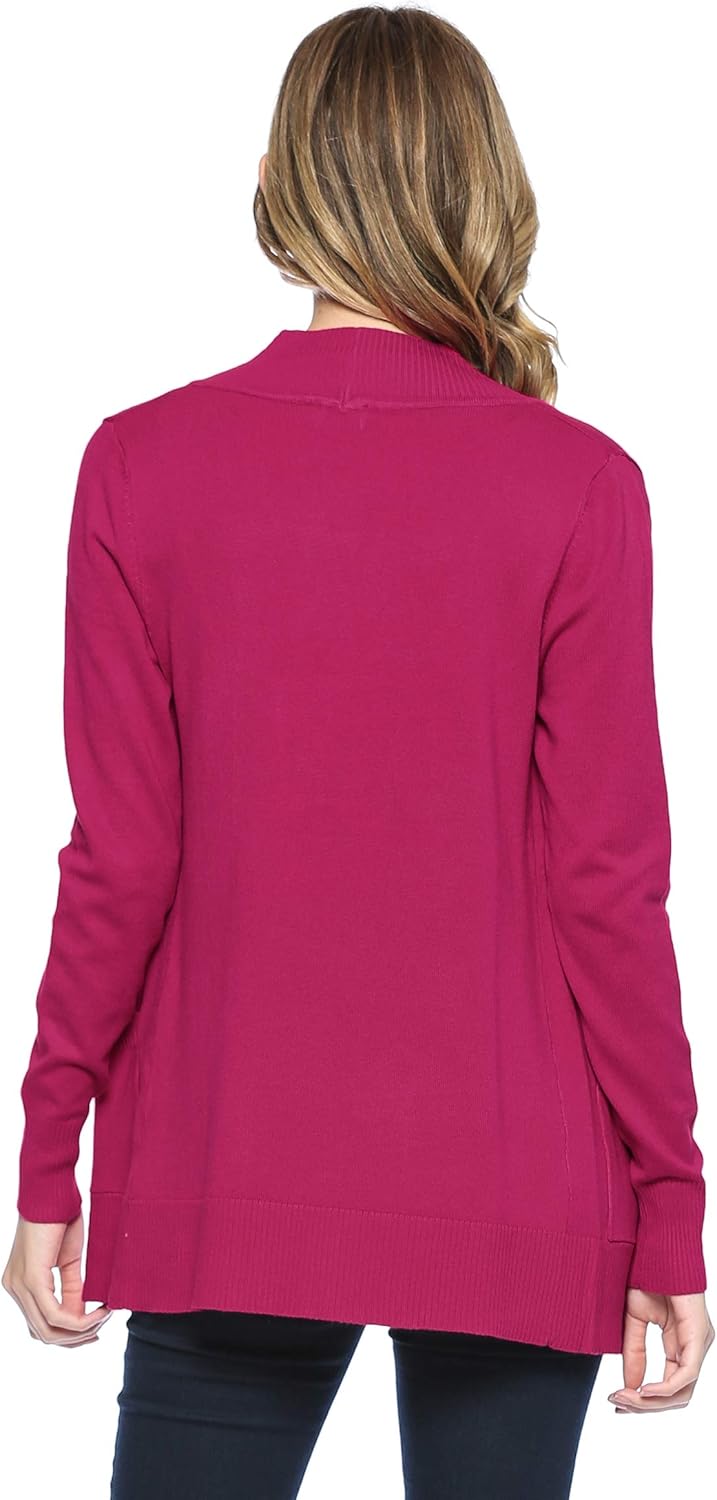 Urban Look Womens Basic Long Sleeve Open Front Comfy Sweater Cardigan - Image 2