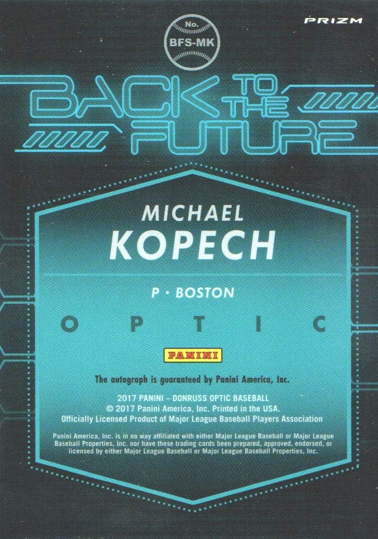 2017 Donruss Optic Baseball Back to the Future #BFS-MK Michael Kopech AUTO