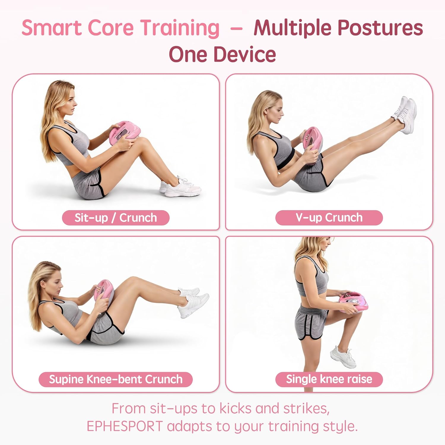 Smart Ab Trainer with Bluetooth Music & LED Counter – Core Workout Machine for Home Gym – Sit-Up Assistant Pad with Foam Cushion, 9 Modes & Speeds, Portable Fitness Equipment for Abs, Waist & Cardio