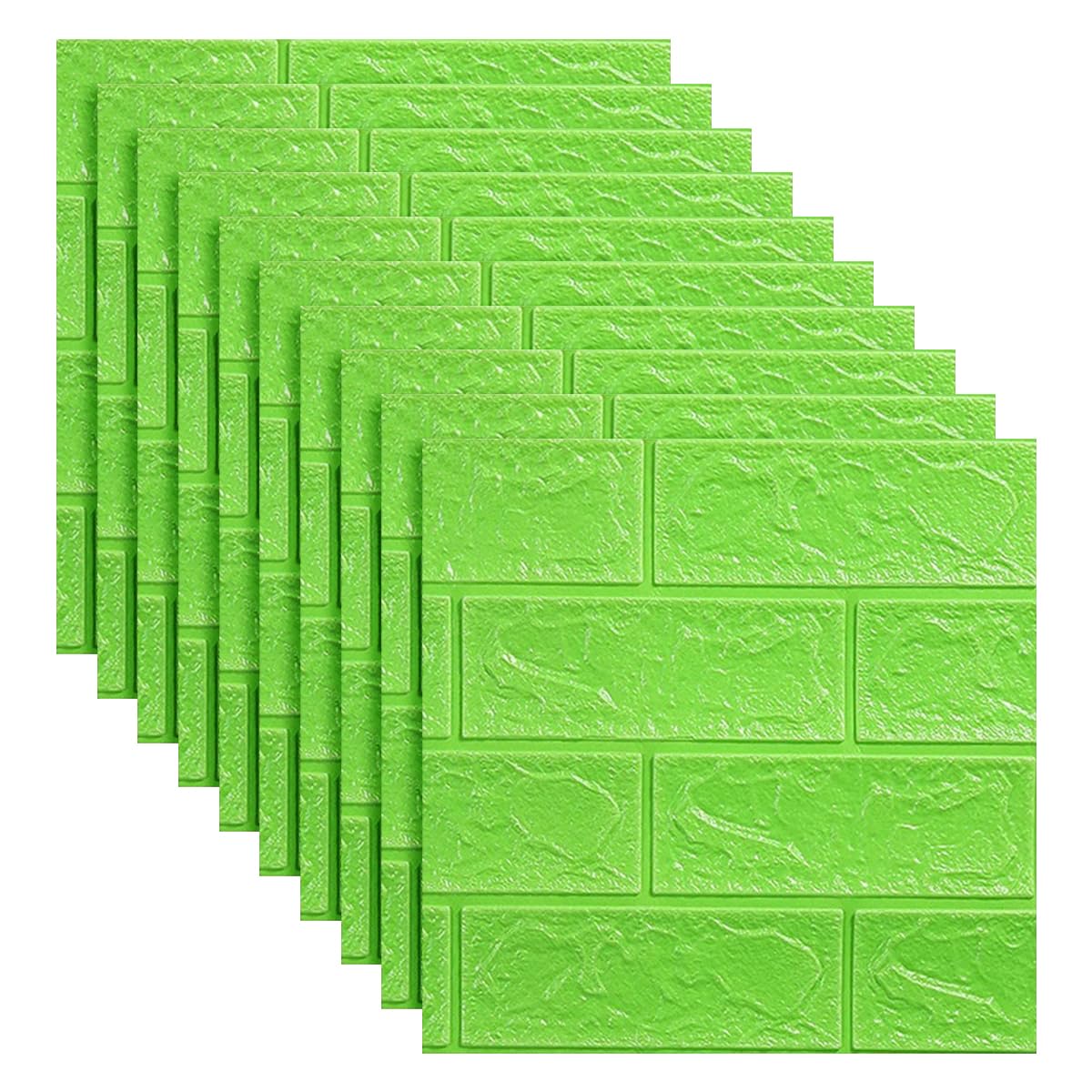 Papel tapiz autoadhesivo 3D para tapar imperfecciones paneles de espuma verde 10 uds