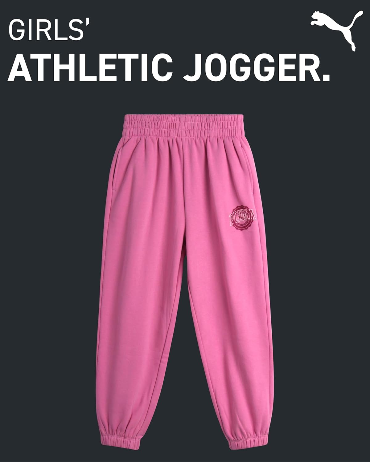 PUMA Girls' Sweatpants - Fleece Jogger Pants with Side Pockets - Baggy Fit Jogger Pants for Girls (S-XL) - Image 2