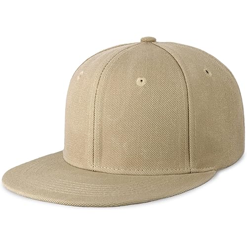 CHOK.LIDS Flat Bill Visor Classic Snapback Hat Blank Adjustable Brim High Top End Trendy Color Style Plain Tone Baseball Cap