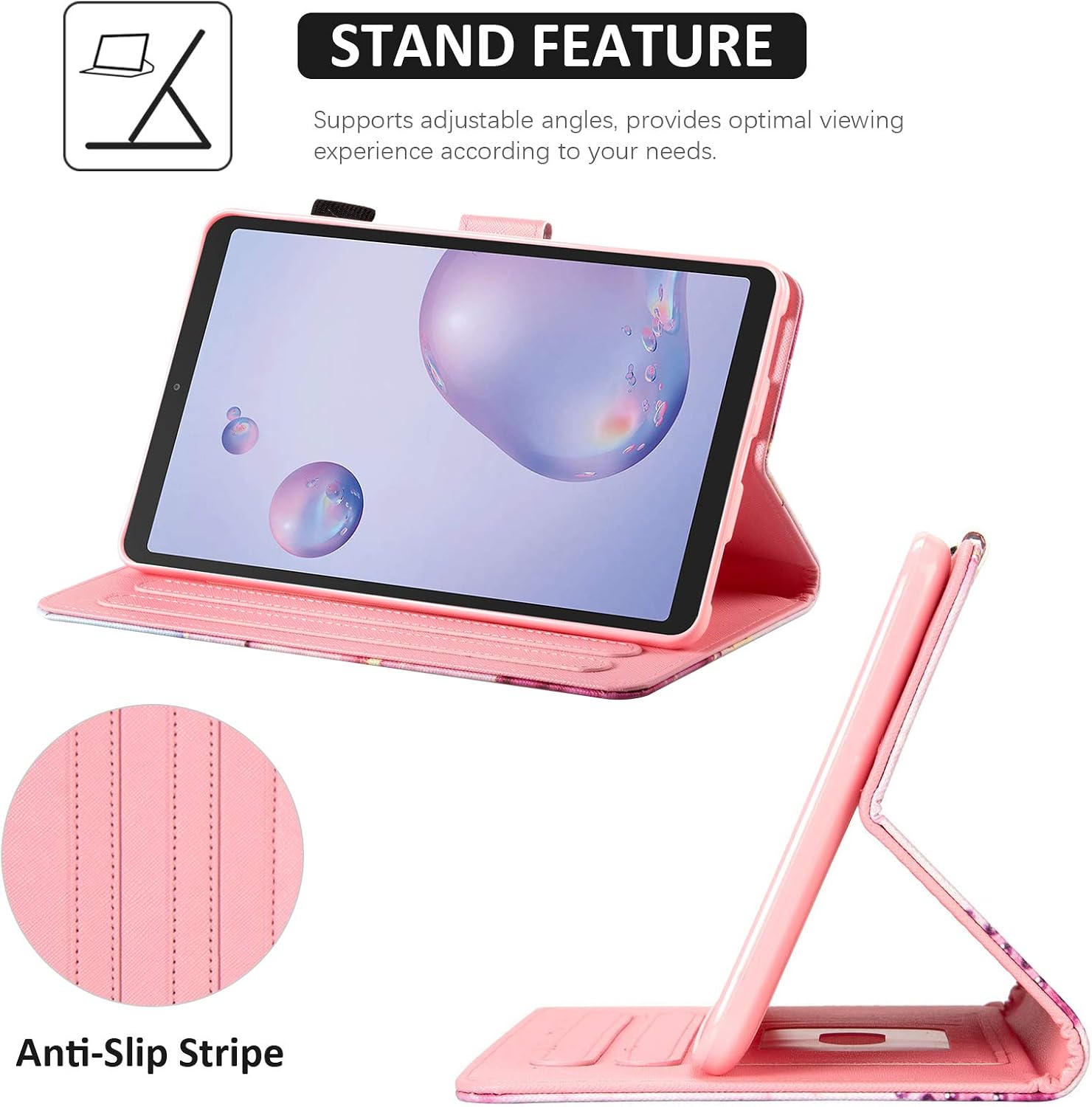Galaxy Tab A 8.4 2020 Case, SM-T307 Case, Dteck Slim Folio Stand Premium PU Leather Case with Card Holders Protective Cover for Samsung Galaxy Tab A 8.4 Inch Tablet 2020 Release, Happy Cat