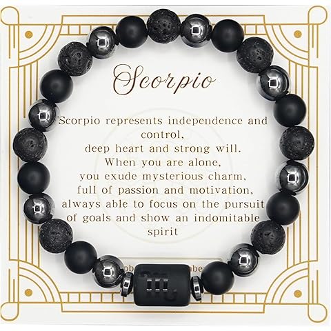 CNYTPE Zodiac Sign Bracelet for Men & Women – Matte Lava Hematite Stone Beads, 12 Constellation Lucky Charm Jewelry for Positive Energy & Protection Against Bad Luck