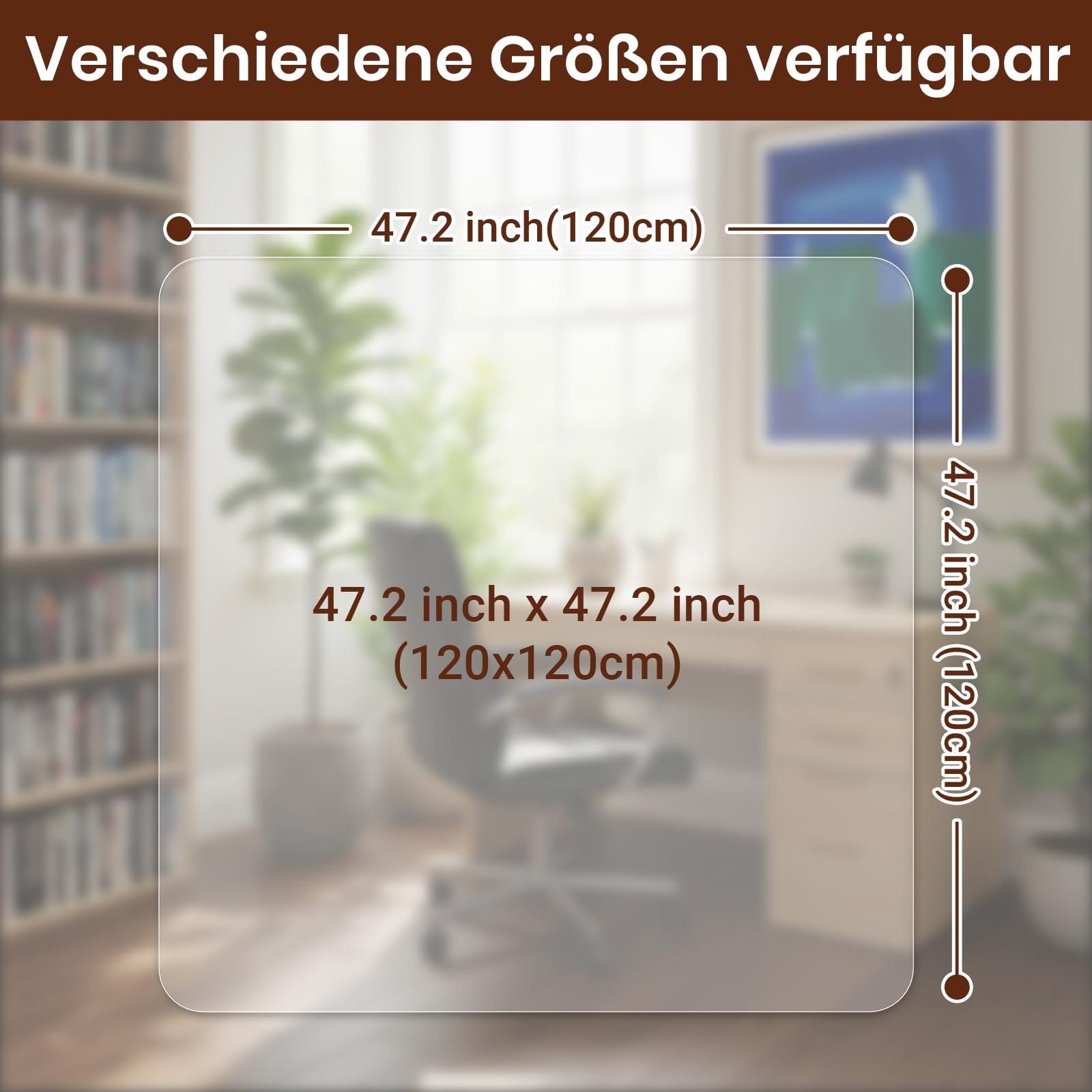 Cosyland Bodenschutzmatte Bürostuhl Transparent [120x120cm] – 1 – Bild 7
