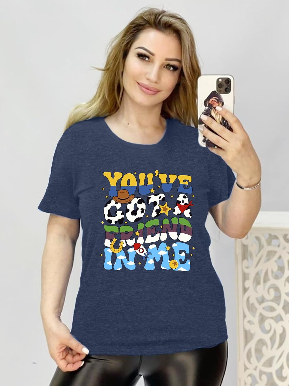 You've Got A Friend in Me Shirt Women Funny Letter Print Friends Tee Casual Vacation Holiday Graphic Tops - Image 4