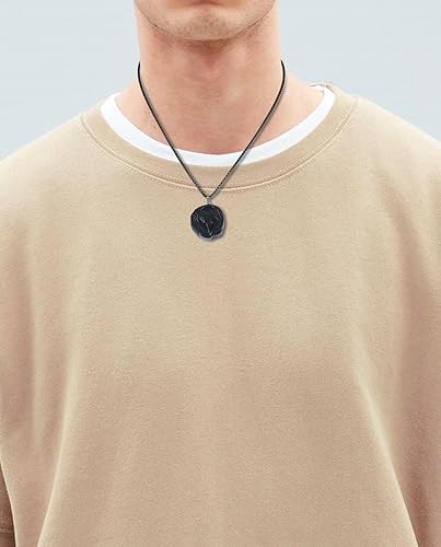 Miniatura 2 de COAI Collar con colgante de piedra de obsidiana Raven para hombres y mujeres