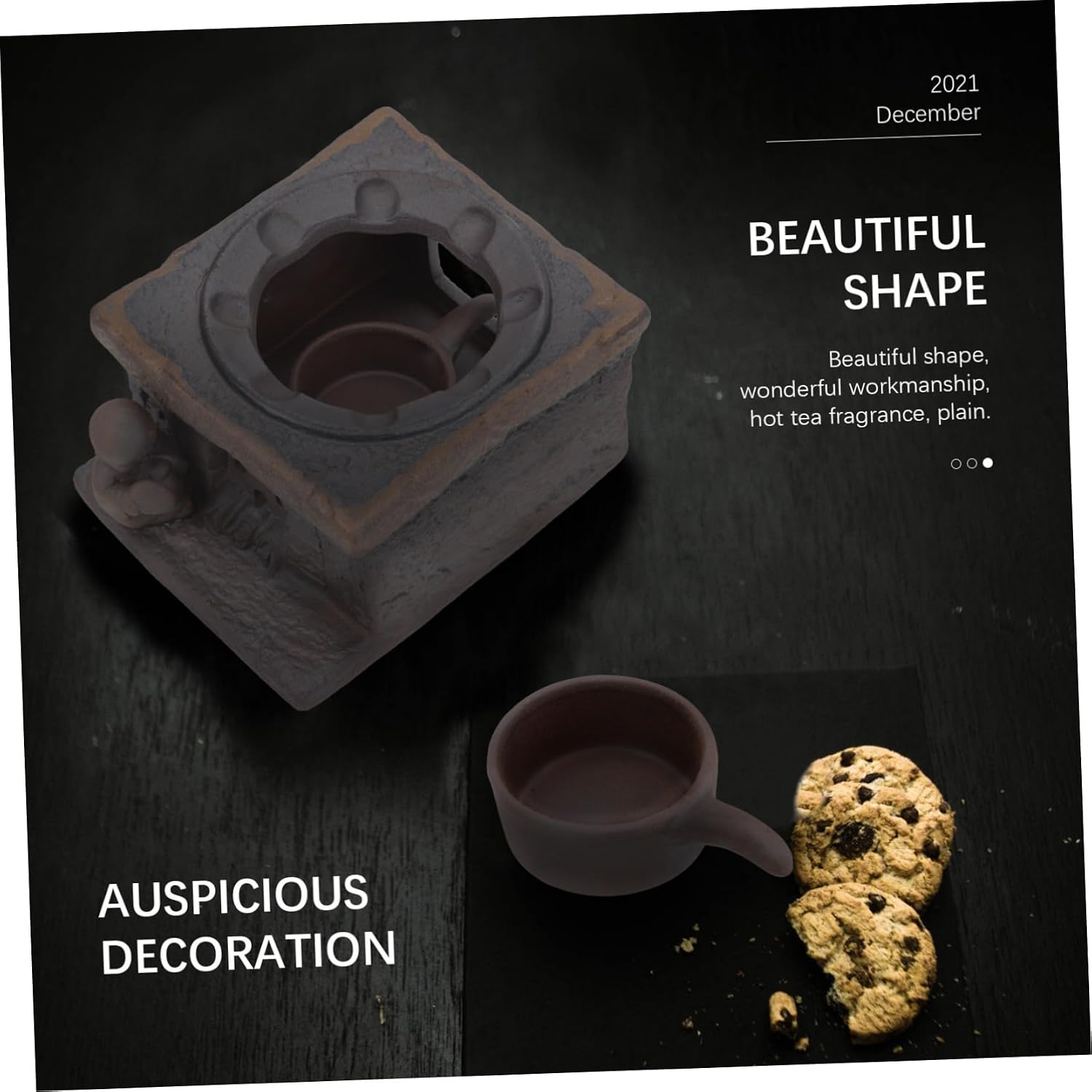 PRETYZOOM Ceramic Tea Warmer Base Retro Teapot Heater for Desktop Decoration for Warming Tea and Food for Housewarming and Parties