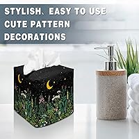 Vista 8 de Tissue Box Cover Square Decorative Tissue Box Holder Cute Funny Cube Tissue Case Cover-Alpaca Tissue Box Cover