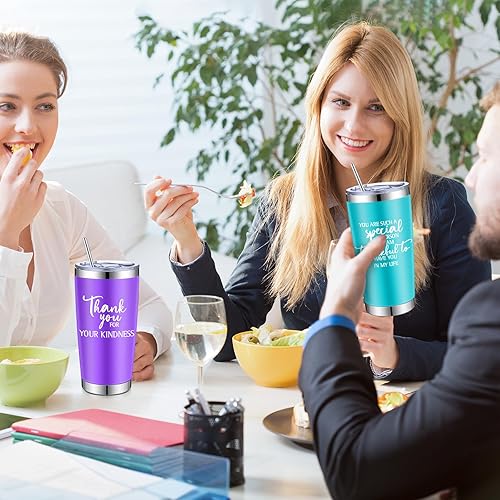 Miniatura 6 de 20 vasos de 20 onzas con aislamiento de acero inoxidable con tapa para mujeres empleadas, profesores, enfermeras, voluntarios, regalos de