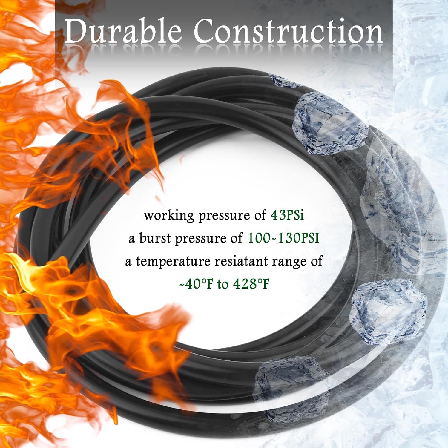 9.84Ft OD 0.4 ID 5/32 Vacuum Hose Automotive,Flexble Silicone Vacuum Lines Automotive Withstand Max Pressure of 130PSI,Universal High Tempreture Resistant Radiator Hose