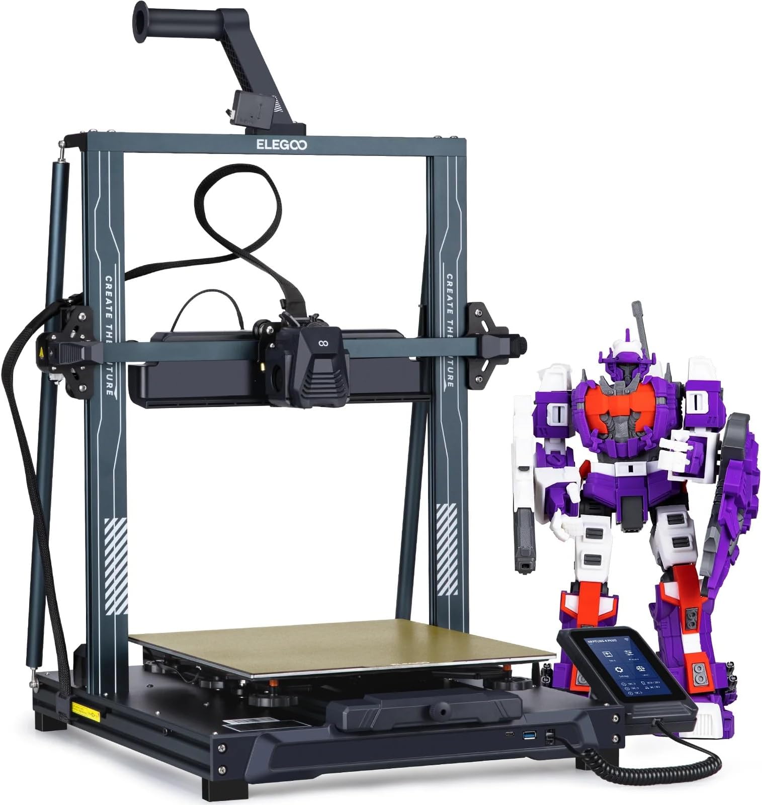 ELEGOO Neptune 4 Plus FDM 3D Printer with Auto Bed Leveling, Dual-Gear Direct Drive Extruder, Large Build Volume & Enhanced Cooling System Printing.