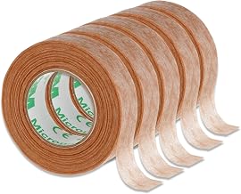 P-Beauty Non Woven Adhesive Tape | Medical Tape | Hypoallergenic | Skin Colour | For Eyelash & Skin Extensions | Breathable, Waterproof (1.25cm x2.96m, 5 Rolls)