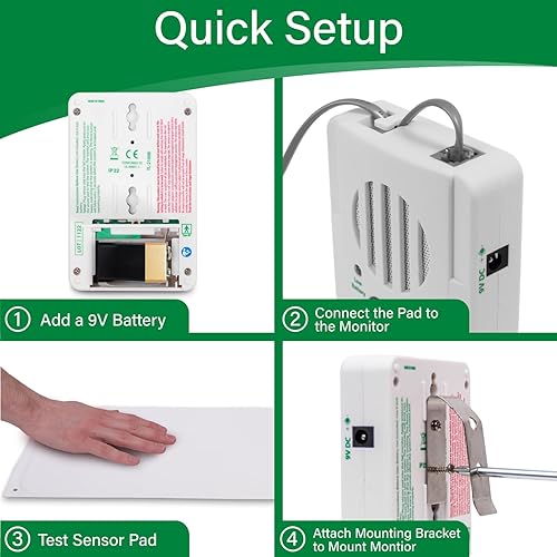 Miniatura 6 de Smart Caregiver - Monitor de prevención de caídas y almohadilla para silla con detección de peso, alerta al cuidador cuando se levanta de la silla,