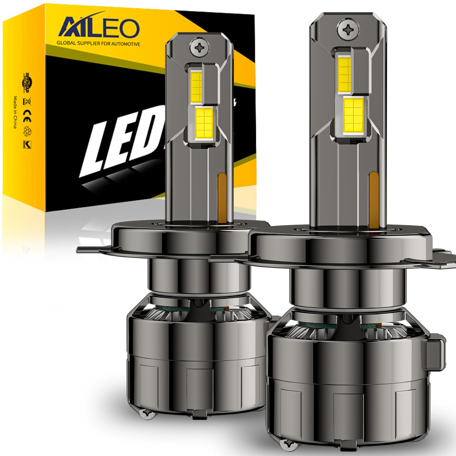 Ampoules LED H4 HB2 9003 Pour Voiture - 24000 Lm - Augmentation Luminosité 600% - AILEO